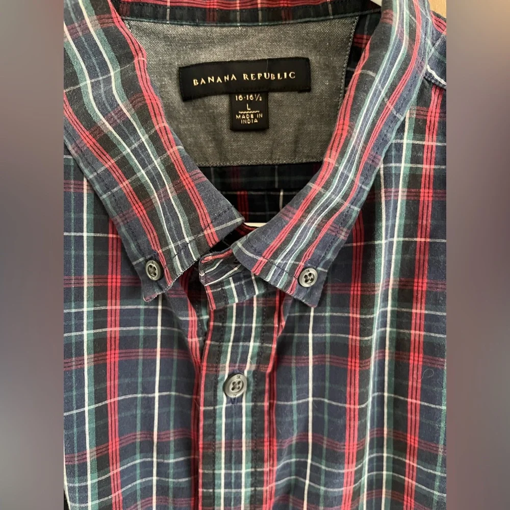 Mens' Banana Republic Blue and Red Plaid Shirt